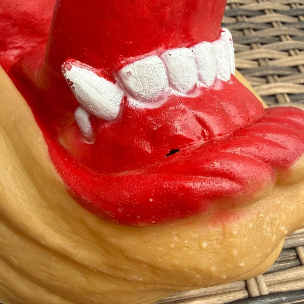 Vintage Rubber Halloween Hanging Mask Open Mouth Long Tongue Horror Wall Decor